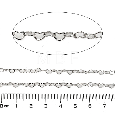 304 Stainless Steel Heart Link Chains CHS-A016-34A-P01-1