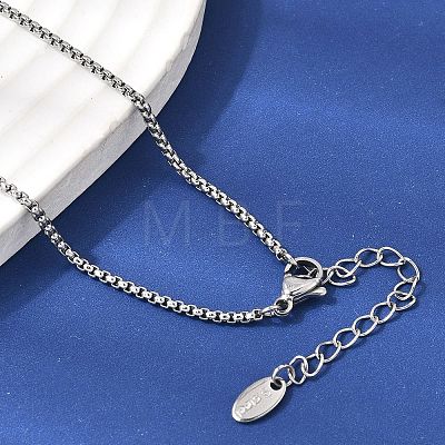 Two Tone 316L Surgical Stainless Steel Micro Pave Clear Cubic Zirconia Box Chain Knot Lariat Necklaces NJEW-D297-01GP-1