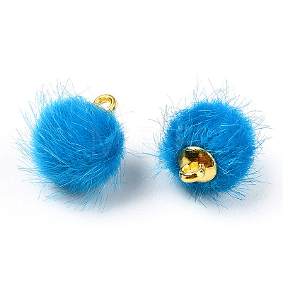 Faux Mink Fur Covered Charms WOVE-S084-36J-1