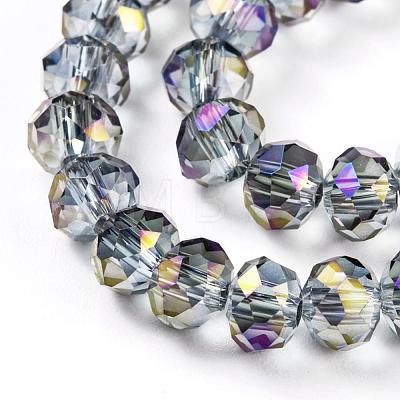 Electroplate Transparent Glass Beads Strands EGLA-A034-T6mm-G05-1