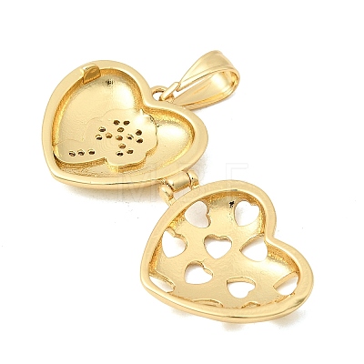 Brass Micro Pave Clear Cubic Zirconia Locket Pendants KK-H267-028B-06-1