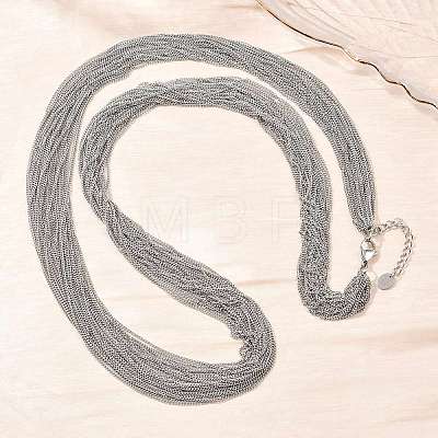 304 Stainless Steel Multi-strand Necklaces for Women NJEW-D326-01P-1