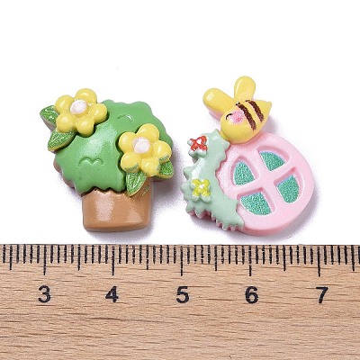 Spring Theme Opaque Cute Resin Decoden Cabochons RESI-B024-06-1