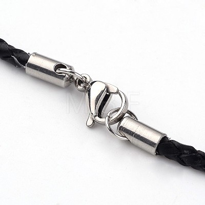 Braided Leather Necklace Making NJEW-JN01551-01-1