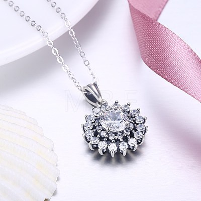 925 Sterling Silver Pendant Necklaces NJEW-BB30206-1