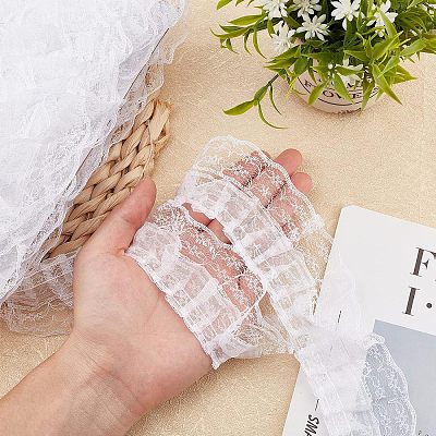 Polyester Lace Trim OCOR-WH0058-07B-1