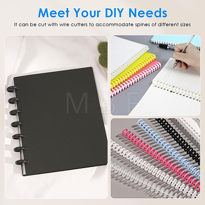 Plastic Loose Leaf Book Binder Hinged Rings AJEW-WH20098-137B-03-1