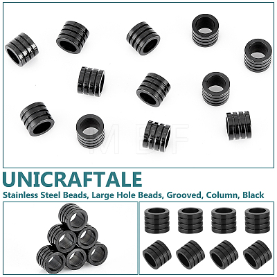 Unicraftale 12Pcs 304 Stainless Steel Beads STAS-UN0056-12B-1