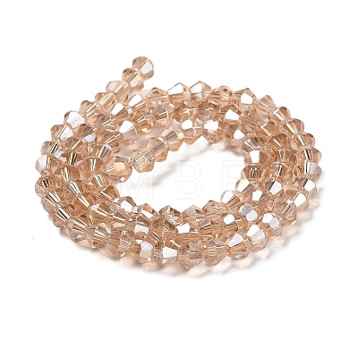Transparent Electroplate Glass Beads Strands EGLA-S056-4mm-19-1