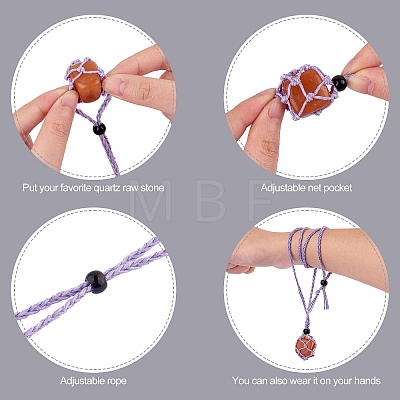 Braided Waxed Cotton Thread Cords Macrame Pouch Necklace Making AJEW-SW00022-06-1