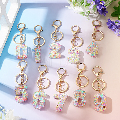 Number 9 Transparent Resin Keychains KEYC-TADJ0001-10I-1