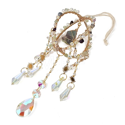 Wire Wrapped Raw Natural Fluorite Suncatcher RN-T001-02B-1