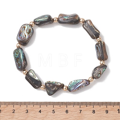 Natural Abalone Shell/Paua Shell Beads Stretch Bracelets for Women Men BJEW-JB13544-1