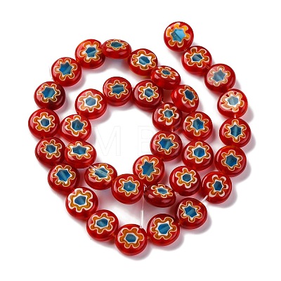 Handmade Millefiori Lampwork Beads Strands LAMP-G164-04-1