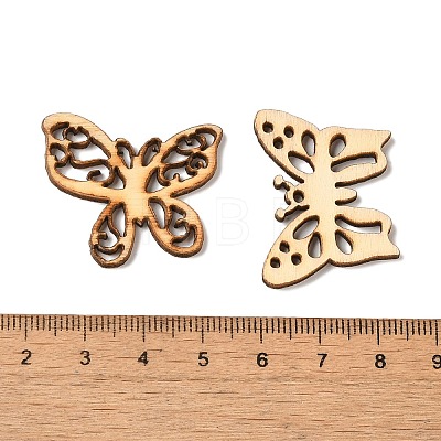 50Pcs Hollow Unfinished Wood Butterfly Shaped Cutouts Ornament WOCR-PW0003-07-1