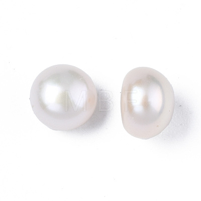 Half Drilled Natural Cultured Freshwater Pearl Beads PEAR-N020-02A-1