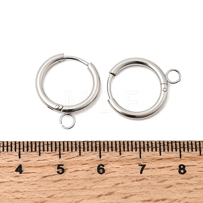 Stainless Steel Huggie Hoop Earring Findings STAS-J400-36B-P-1