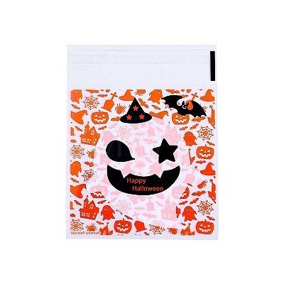 Halloween Theme Ghost Plastic Cookies Bags PW-WG2A525-02-1