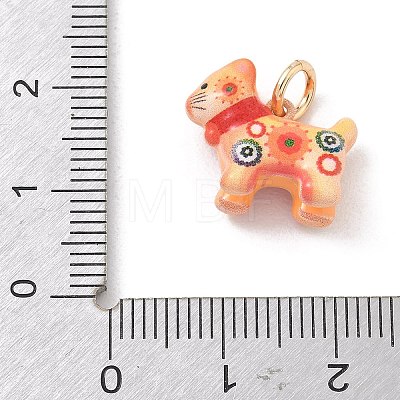 Spray Painted & Printed Brass Pendants KK-CBA109E-05A-1