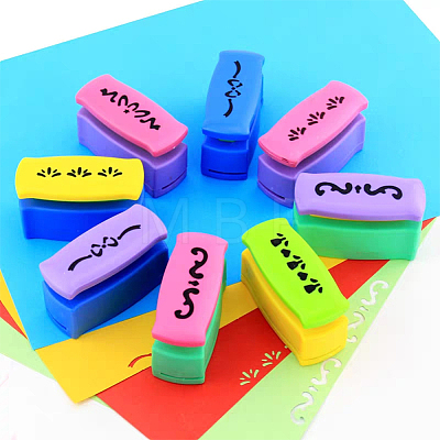 4Pcs 4 Colors Plastic Paper Craft Hole Punches TOOL-FG0001-09-1