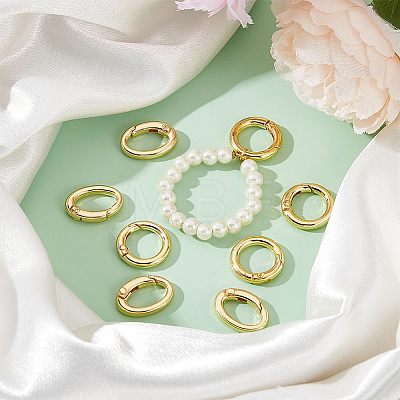 Rack Plating Brass Spring Gate Rings KK-UN0003-05B-1
