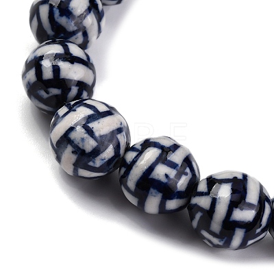 Handmade Blue and White Porcelain Beads Strands PORC-I027-01E-1