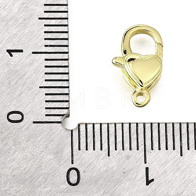 Heart Brass Lobster Claw Clasps KK-V007-20G-1