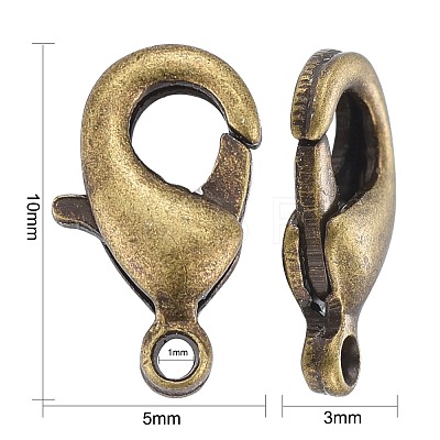 Brass Lobster Claw Clasps KK-901-AB-NF-1