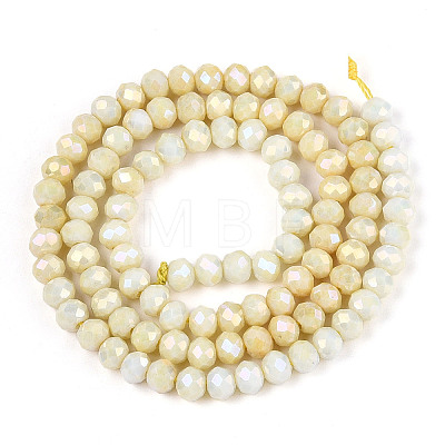 Anti-Tarnish Electroplate Rondelle Glass Beads Strands EGLA-T021-4mm-17-04-1