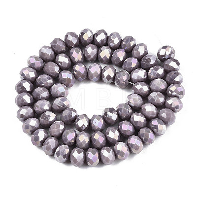 Electroplate Glass Beads Strands EGLA-A044-P8mm-B11-1