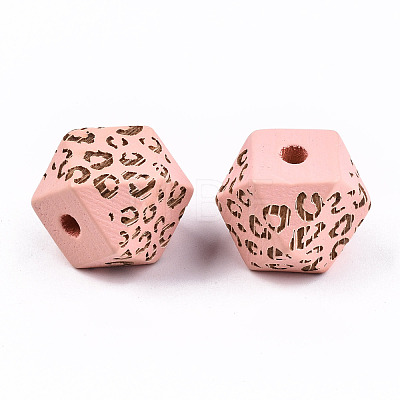 Painted Natural Wood Beads WOOD-T021-51C-11-1