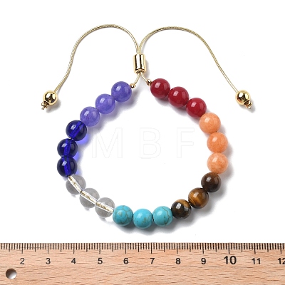 Long-Lasting Plated Brass Beads Slider Bracelets for Women BJEW-K268-01G-1