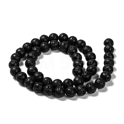 Natural Lava Rock Round Bead Strands G-M169-8mm-03-1
