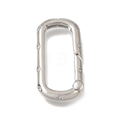 Brass Micro Pave Clear Cubic Zirconia Clasps KK-CBAEEA8-04P-1