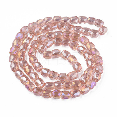 Electroplate Transparent Glass Beads Strands EGLA-N002-32-C02-1