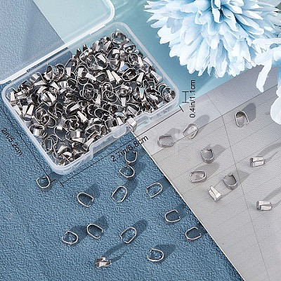 240Pcs 304 Stainless Steel Snap on Bails STAS-CN0001-18-1
