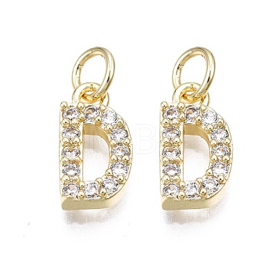 Brass Micro Pave Clear Cubic Zirconia Charms KK-N241-001-NR-1