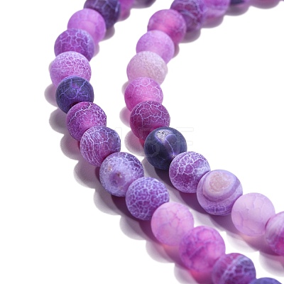 Natural Crackle Agate Beads Strands G-G055-6mm-8-1