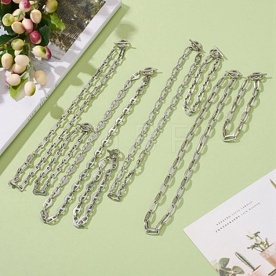 304 Stainless Steel Link Chain Necklaces & Bracelets Sets SJEW-JS01192-1