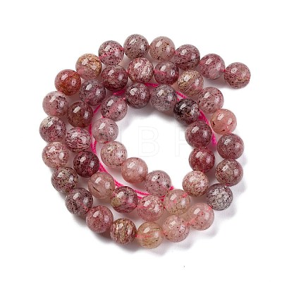 Natural Strawberry Quartz Beads Strands G-J373-16-8mm-01-1