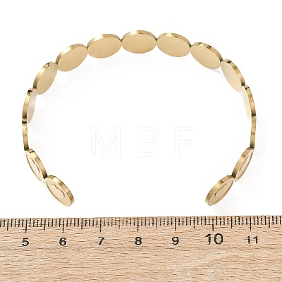 201 Stainless Steel Cuff Bangles for Women BJEW-T024-01A-G-1