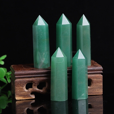 Point Tower Natural Green Aventurine Healing Stone Wands PW-WG33646-01-1