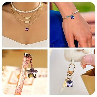 80Pcs 8 Colors Electroplate Glass Charms GLAA-YW0005-66-1