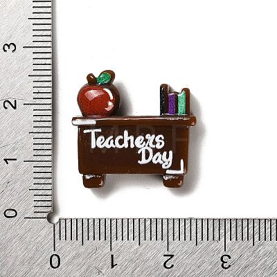 Teacher's Day Theme Opaque Resin Cabochons RESI-Z018-01D-1