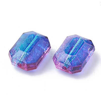 Two Tone Transparent Spray Painted Acrylic Bead ACRP-T005-28-1