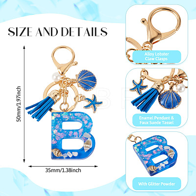 Star Resin & Shell Keychains KEYC-TAC00087-01B-1