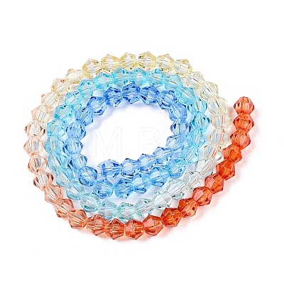 Gradient Color Baking Painted Glass Bead Strands DGLA-A039-T6mm-A012-1