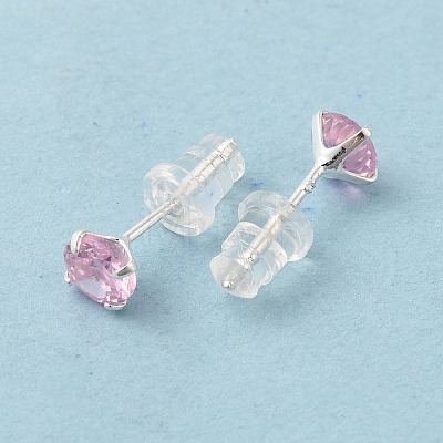 Cubic Zirconia Diamond Stud Earrings STER-M105-01B-S-1