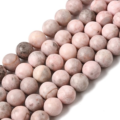 Natural Pink Zebra Jasper Beads Strands G-P231-01-10mm-1