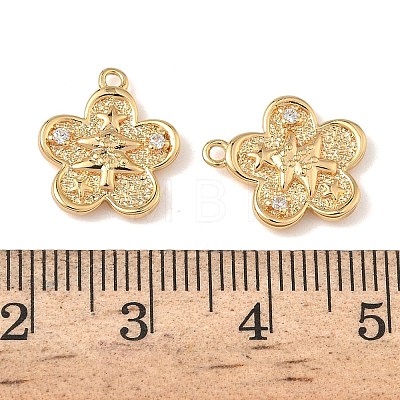 Christmas Brass Micro Pave Clear Cubic Zirconia Pendants KK-A280-03G-G-1